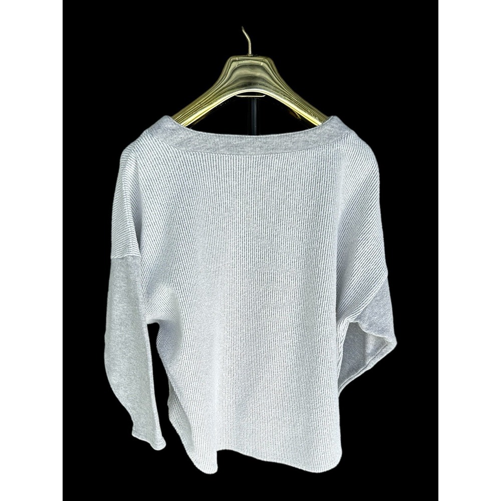 Vintage 90s Express-Tricot Cardigan Sweatshirt Womens Medium Grey Cropped Y2K - Picture 5 of 9